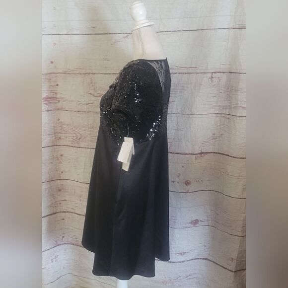 Aidan Mattox Sequin and Charmeuse Cocktail Dress Size 8 NWT - Picture 4 of 7